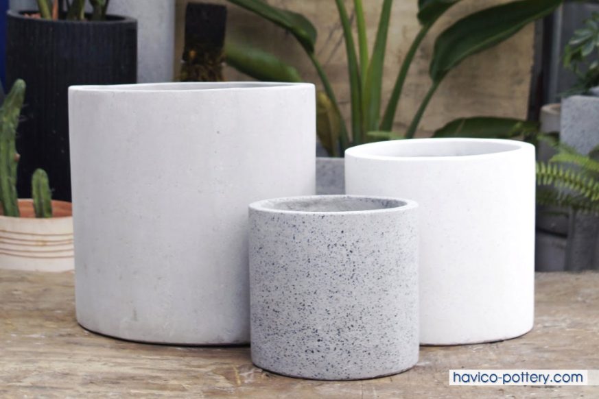 Mẫu chậu đá mài trồng cây ban công đẹp hiện đại